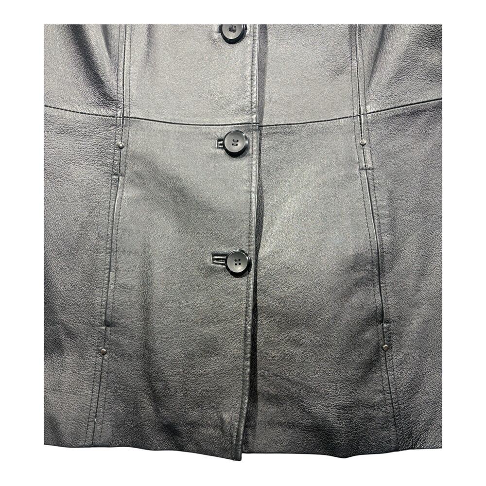 East 5th Women's Leather Jacket Size M - Button Closure - Black - Picture 8 of 14